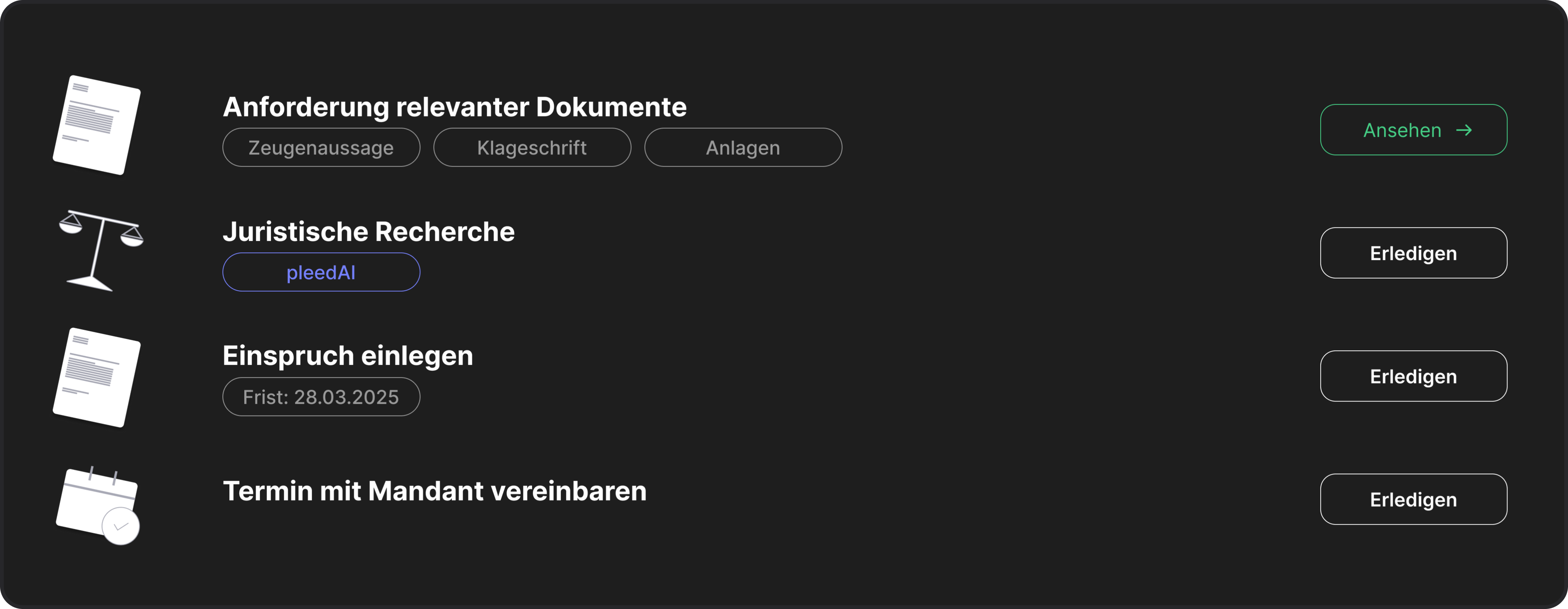 KI-gestützte Aufgabenverwaltung für Anwälte mit Pleed